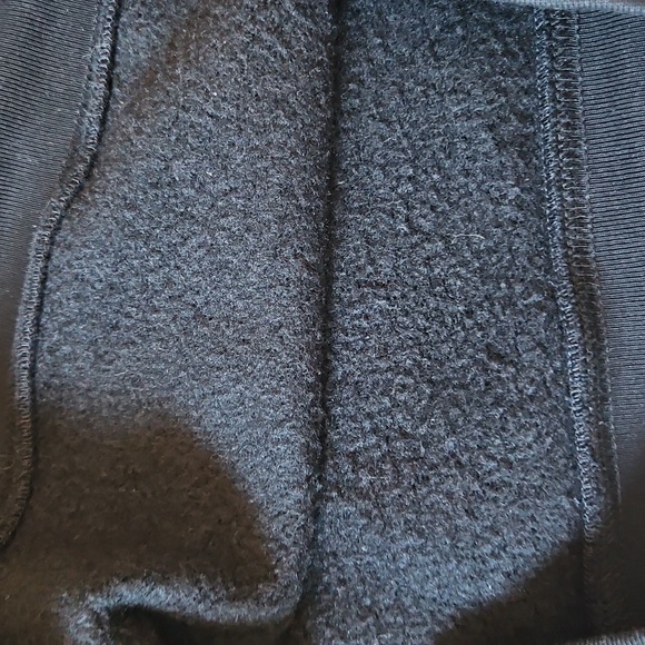 Frame Black Femme Henley Crop Sweatshirt Top Long Puffed Sleeve Size Xsmall - Picture 11 of 12